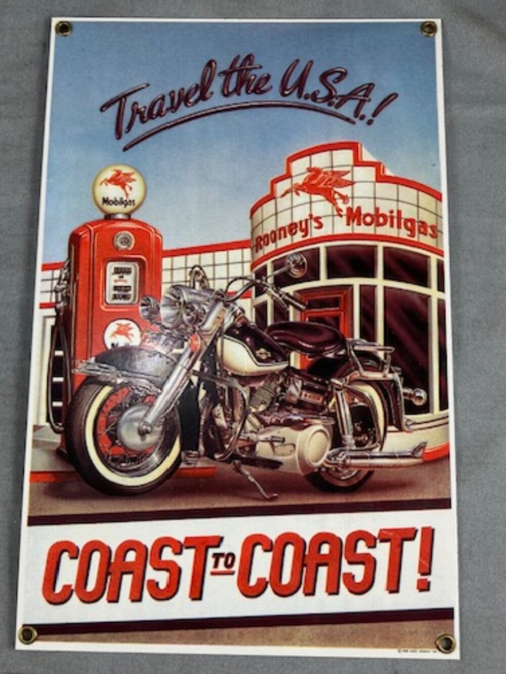Advertising sign Mobil Gas Metal w/Porcelain Surface 12.5" x 8"